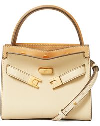 Tory Burch - Petite Lee Radziwill Suede & Pebble Leather Double Bag - Lyst