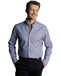 Charles Tyrwhitt - Stripe Non-iron Button-down Oxford Slim Fit Shirt Single Cuff - Lyst