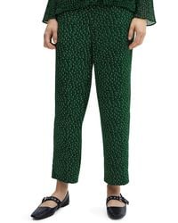 Mango - Abstract Print Flowy Pull-on Crop Pants - Lyst