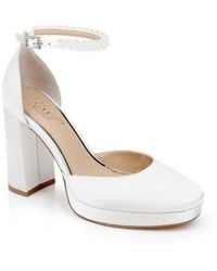 Badgley Mischka - Embellished Ankle Strap Platform Pump - Lyst