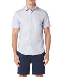 Bugatchi - Miles Ooohcotton Dot Print Short Sleeve Button-up Shirt - Lyst