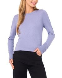 Halogen® - Button Cuff Crewneck Sweater - Lyst