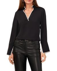 Vince Camuto - Trim Split Neck Top - Lyst