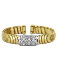 Julianna B - Cubic Zirconia Cluster Omega Bangle Bracelet - Lyst