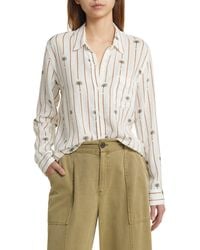 Rails - Charli Palm Stripe Linen Blend Button-up Shirt - Lyst