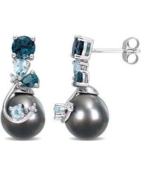 Julianna B - Pearl Topaz & Diamond Drop Earrings - Lyst