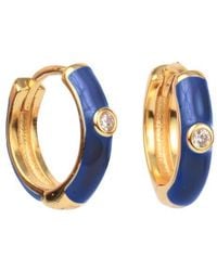 Color Shout - Enamel Huggie Hoops - Lyst