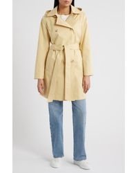 Sam Edelman - Hooded Belted Double Breasted Trench Coat - Lyst