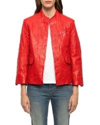 Zadig & Voltaire - Veryn Cuir Crinkled Leather Jacket - Lyst