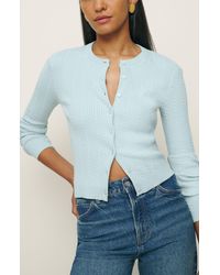 Reformation - Natalie Cable Stitch Cardigan Sweater - Lyst