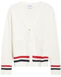 Thom Browne - Float Ripple Stitch Cotton Cardigan - Lyst