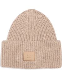 Acne Studios - Pansy Face Patch Wool & Yak Hair Blend Beanie - Lyst