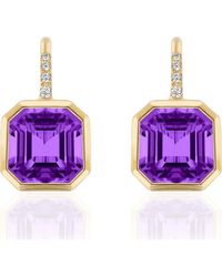 Goshwara - Gossip Asscher-Cut Semiprecious Stone & Diamond Drop Earrings - Lyst