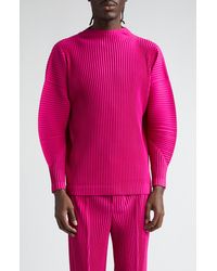 Homme Plissé Issey Miyake - Monthly Colors November Pleated Mock Neck Top - Lyst