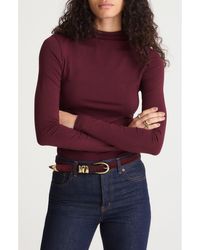 Madewell - Ruched Mock Neck Long Sleeve Top - Lyst