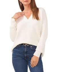 Vince Camuto - Drop Shoulder V-Neck Sweater - Lyst