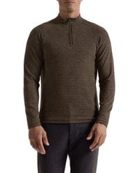 Bugatchi - Brushed Cotton Blend Quarter Zip Pullover - Lyst