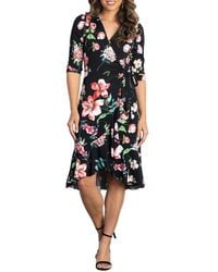 Kiyonna - Flirty Flounce Midi Wrap Dress - Lyst