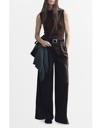 Mango - Pinstripe Sleeveless Wide Leg Jumpsuit - Lyst