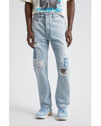 Palm Angels - Destroyed Straight Leg Jeans - Lyst