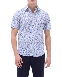 Bugatchi - Orson Stretch Cotton Short Sleeve Button-Up Shirt - Lyst