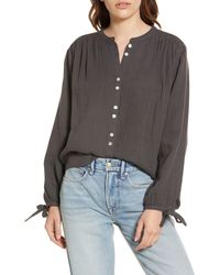 Faherty - Everleigh Organic Cotton Gauze Button Front Blouse - Lyst