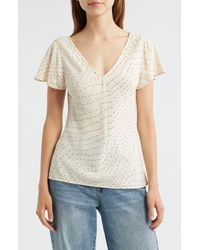 Rag & Bone - Yvonne Print Flutter Sleeve Top - Lyst