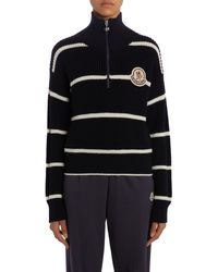 Moncler - Turtleneck Wool Half Zip Sweater - Lyst