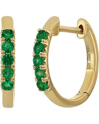 Bony Levy - El Mar Emerald Hoop Earrings - Lyst
