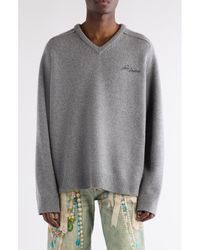 Acne Studios - Kaybe Richard Yak Hair & Wool V-Neck Sweater - Lyst