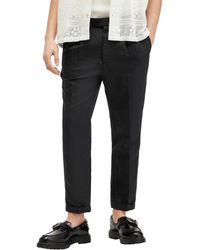 AllSaints - Cross Tallis Pleated Cotton & Linen Pants - Lyst