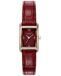 Olivia Burton - Mini Grove Rectangular Croc Embossed Leather Strap Watch, 16Mm - Lyst