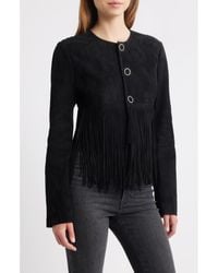 FRAME - The Saddle Suede Fringe Jacket - Lyst