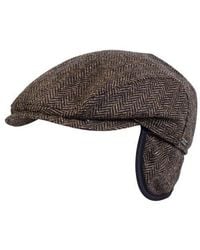 Wigéns - Herringbone Wool Ivy Slim Cap With Earflaps - Lyst