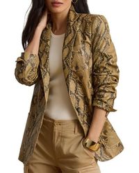 Ralph Lauren - Snake Embossed Leather Blazer - Lyst