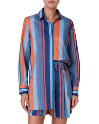 Akris Punto - Stripe Long Sleeve Cotton Button-up Shirt - Lyst
