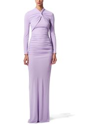Carolina Herrera - Twist Neck Long Sleeve Jersey Gown - Lyst