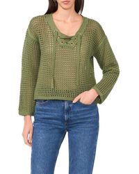 Two By Vince Camuto - Open Stitch Lace-Up Top - Lyst
