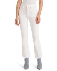 Mother - The Hustler High Waist Fray Hem Ankle Bootcut Jeans - Lyst