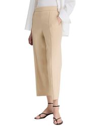 Vince - Pintuck Linen Blend Tapered Trousers - Lyst