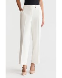 Kasper - Flat Front Wide Leg Pants - Lyst