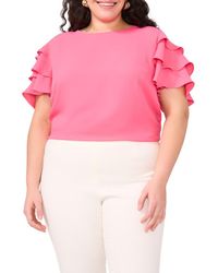 Vince Camuto - Tiered Ruffle Sleeve Top - Lyst