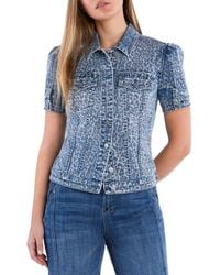 Wash Lab Denim - Puff Sleeve Denim Jacket - Lyst