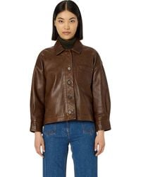 Gerard Darel - Nicole Leather Button Front Jacket - Lyst