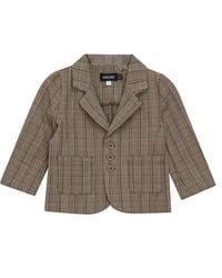 Space Grey - Front Button Woven Plaid Blazer - Lyst