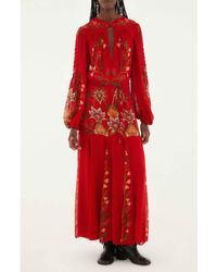 FARM Rio - Berry Garden Long Sleeve Maxi Dress - Lyst