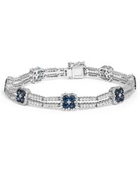 Haus of Brilliance - 18K 2 3/4 Ct Diamond & Sapphire Double Row Link Bracelet - Lyst