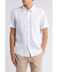 BOSS - Roan Short Sleeve Stretch Linen Blend Button-up Shirt - Lyst