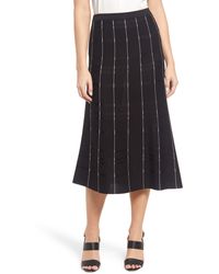 Ming Wang - Stripe Stitch A-line Skirt - Lyst