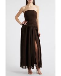 Rare London - Drop Waist Mesh Maxi Dress - Lyst